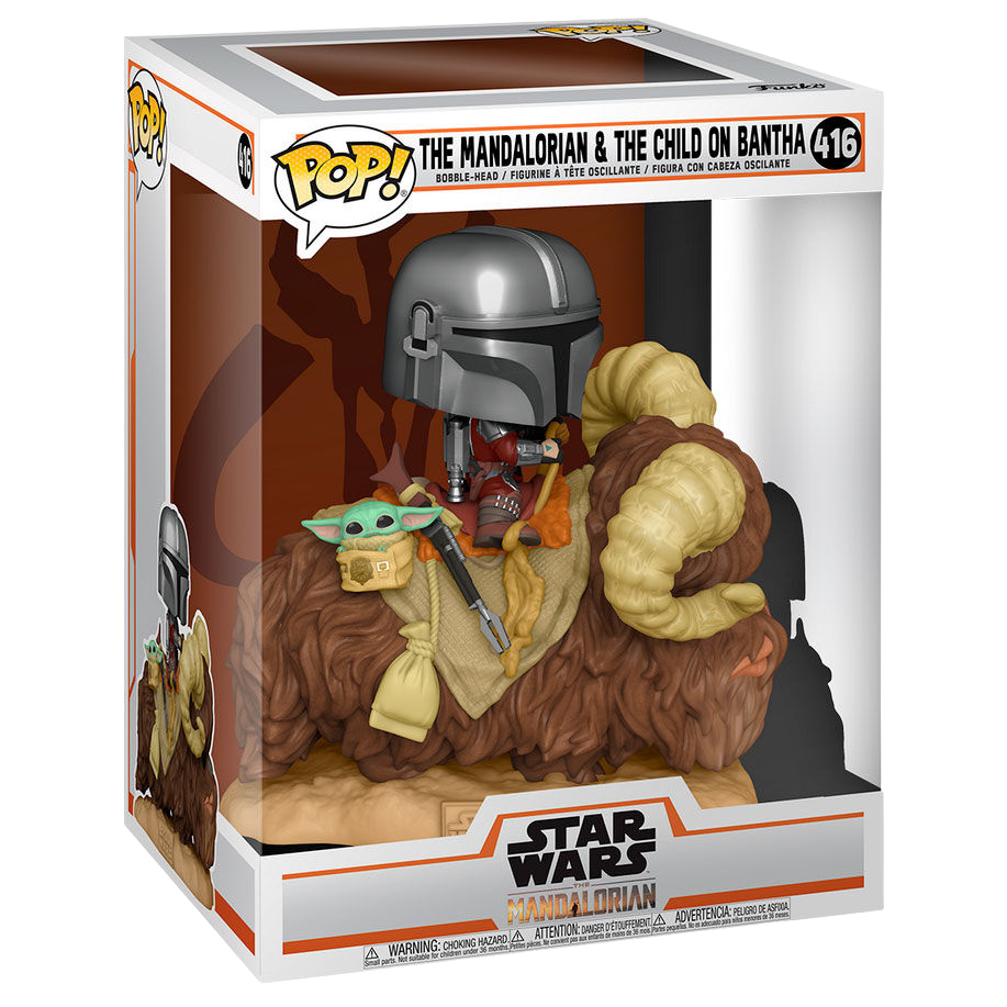 Funko POP! Star Wars - The Mandalorian on Bantha with Child in Bag
