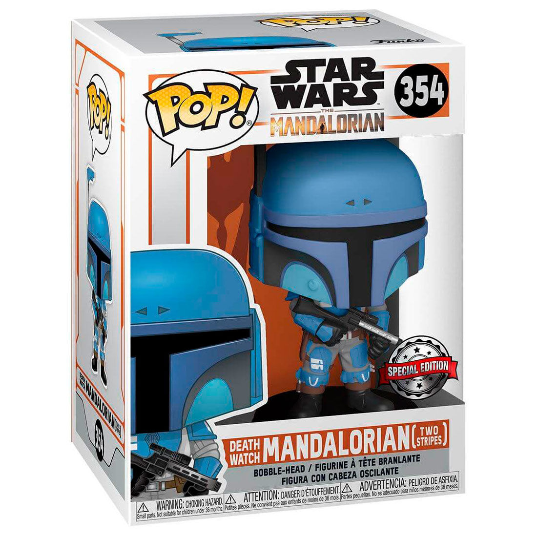 Funko POP!Star Wars Mandalorian Death Relógio Mandalorian Two Stripes Exclusive