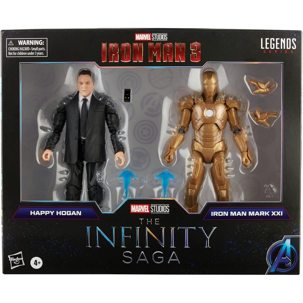Marvel The Infinity Saga Iron Man 3 Happy Hogan and Iron Man Mark XXI set 2 Figuras 15cm