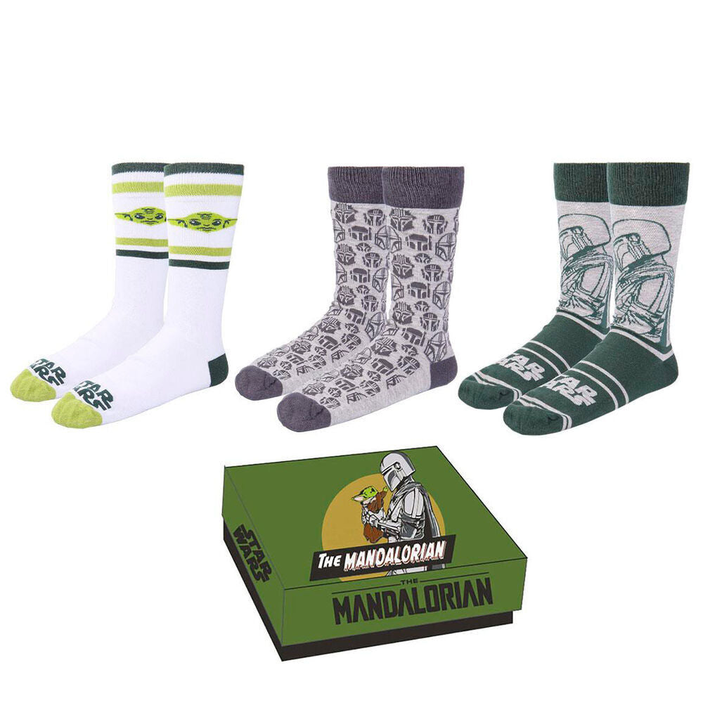 Star Wars Mandalorian Conjunto de 3 Pares Meias