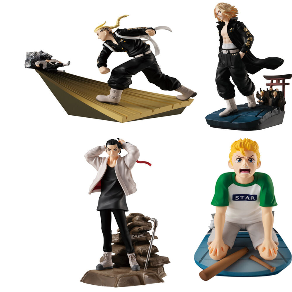 Toman Heroic Scenes Tokyo Revengers Series Petitrama pack 4 Figuras 8cm