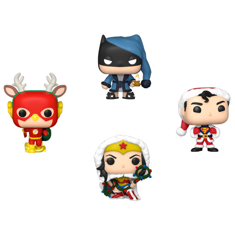 Pocket Funko POP! pack 4 Figuras DC Comics Happy Holidays