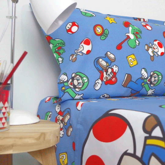 Super Mario Bros Conjunto de Lençois 90cm