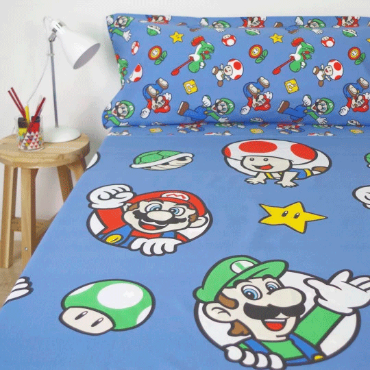 Super Mario Bros Conjunto de Lençois 90cm