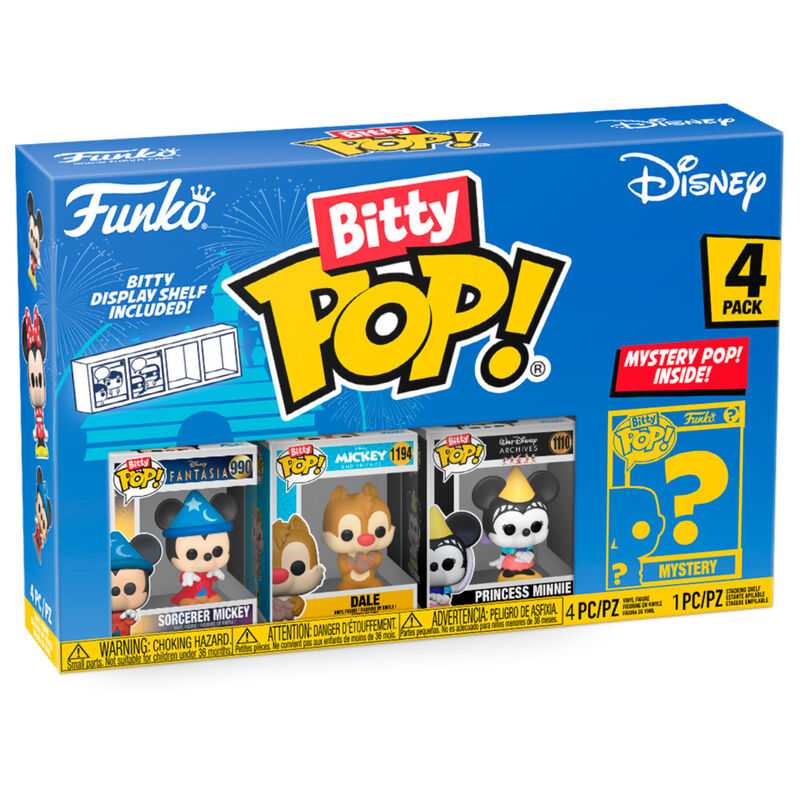 Blister 4 Figuras Bitty Funko POP! Disney Sorcerer Mickey
