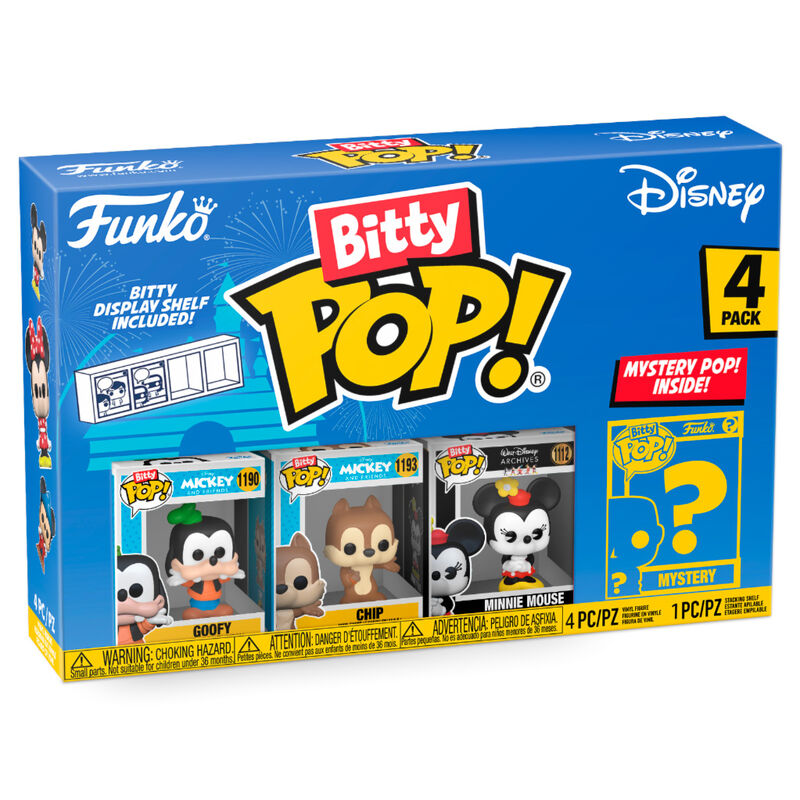 Blister 4 Figuras Bitty Funko POP! Disney Sorcerer Goofy