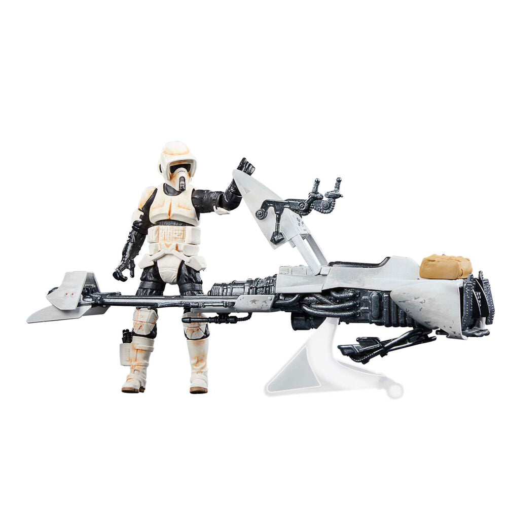 Star Wars the Mandalorian Speeder Bike Scout Trooper & Grogu Figura 9cm