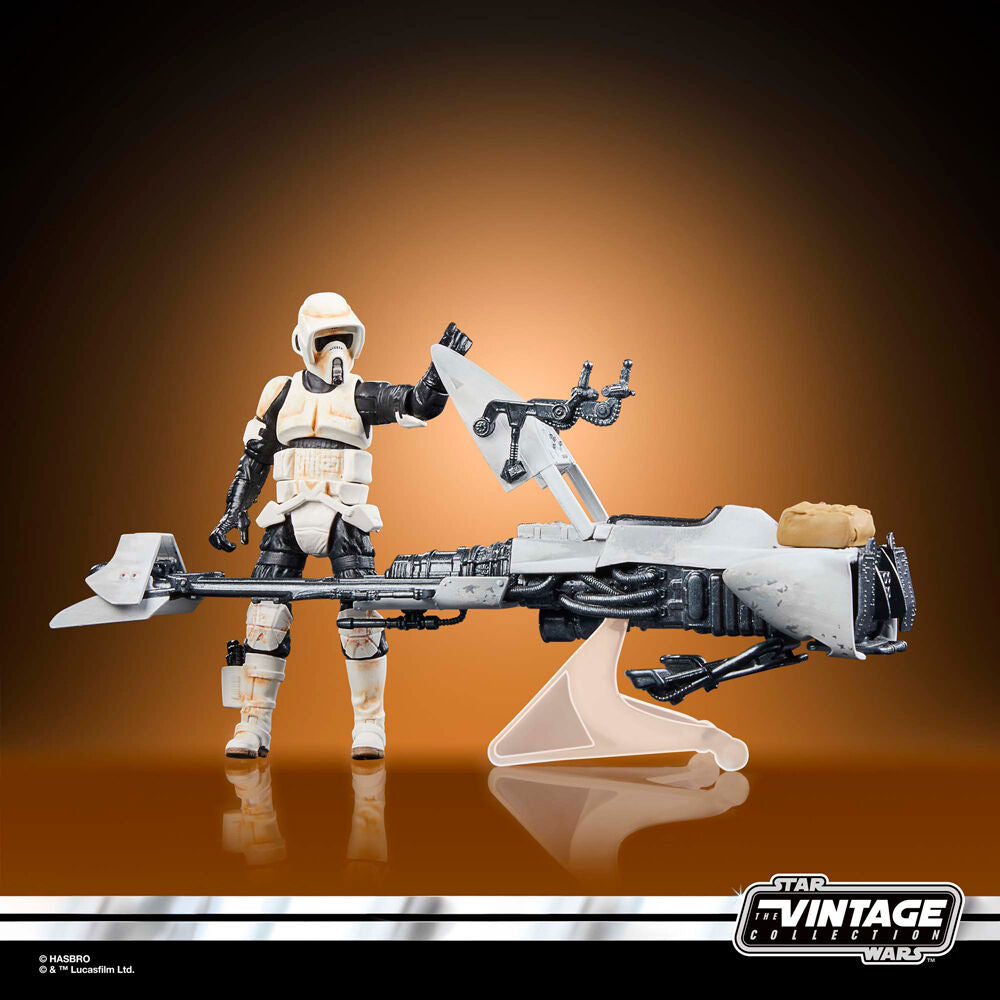 Star Wars the Mandalorian Speeder Bike Scout Trooper & Grogu Figura 9cm