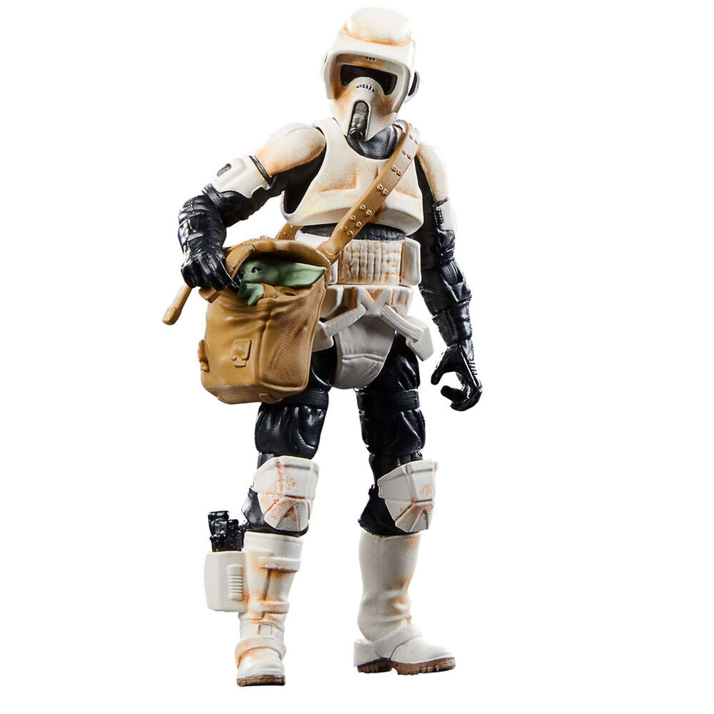 Star Wars the Mandalorian Speeder Bike Scout Trooper & Grogu Figura 9cm