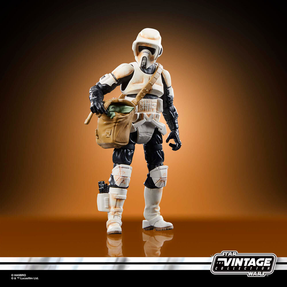 Star Wars the Mandalorian Speeder Bike Scout Trooper & Grogu Figura 9cm