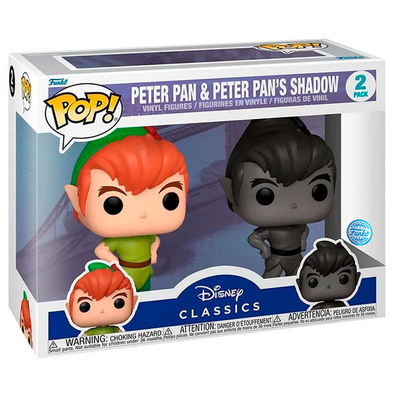 Funko POP! pack 2 Figuras Disney Peter Pan - Peter Pan & Peter Pans Shadow Exclusive