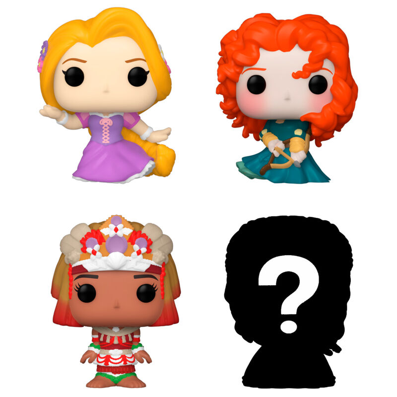 Blister 4 Figuras Bitty Funko POP! Disney Princess Rapunzel