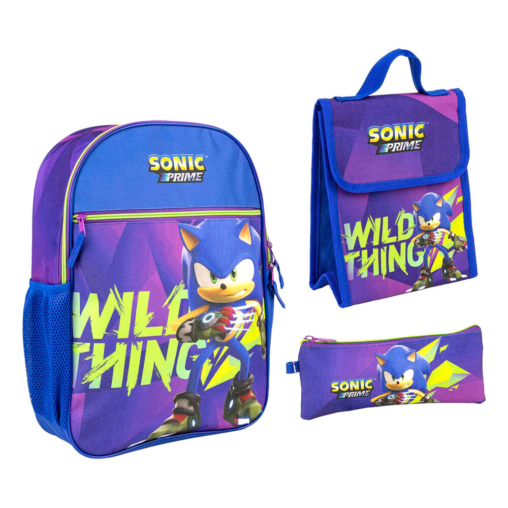 Sonic Prime Estojo + Lancheira + Mochila 42cm