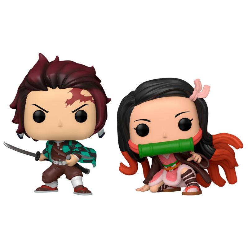 Funko POP! pack 2 Figuras Demon Slayer Kimetsu no Yaiba Tanjiro & Nezuko Exclusive