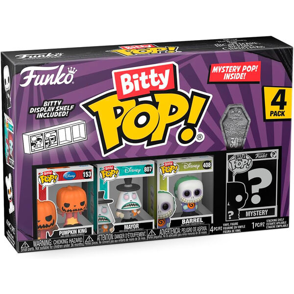 Blister 4 Figuras Bitty Funko POP! Disney Nightmare Before Christmas Pumpkin King