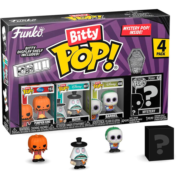 Blister 4 Figuras Bitty Funko POP! Disney Nightmare Before Christmas Pumpkin King