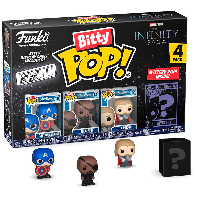 Blister 4 Figuras Bitty Funko POP! Marvel The Infinity Saga Captain America