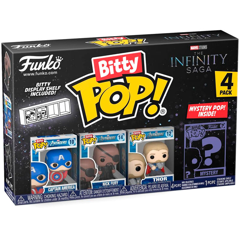 Blister 4 Figuras Bitty Funko POP! Marvel The Infinity Saga Captain America