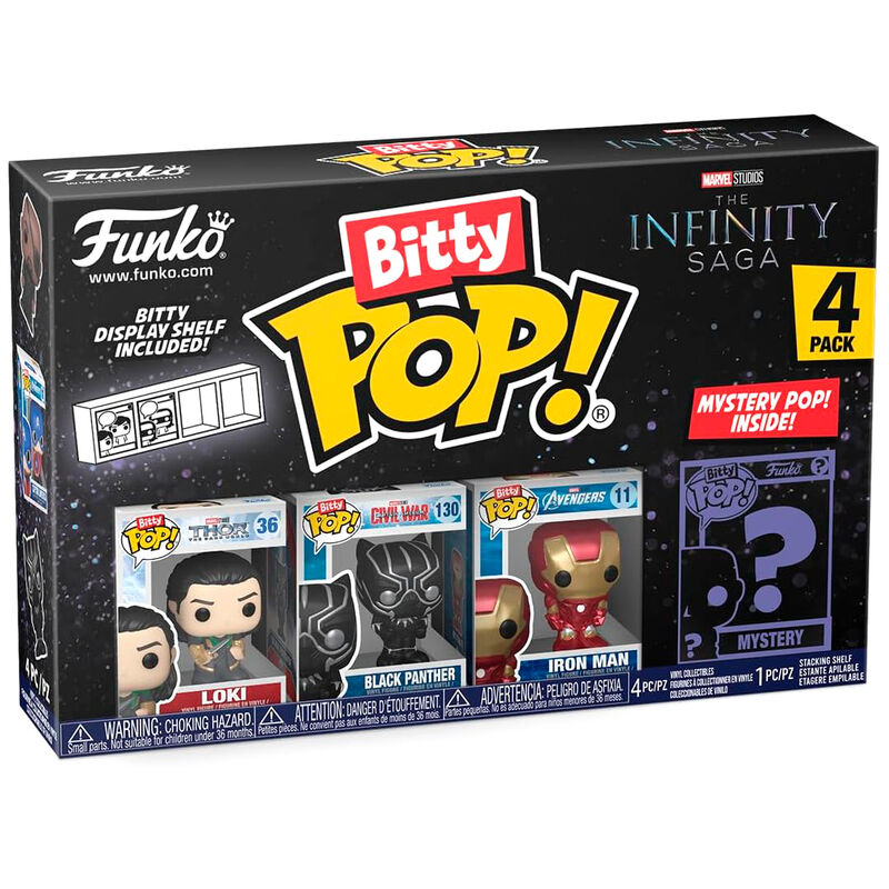 Blister 4 Figuras Bitty Funko POP! Marvel The Infinity Saga Loki