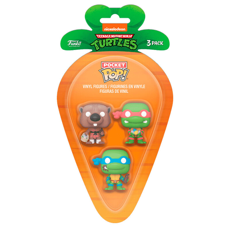 Carrot Pocket Funko POP! blister 3 Figuras Ninja Turtles Splinter Leonardo Raphael easter