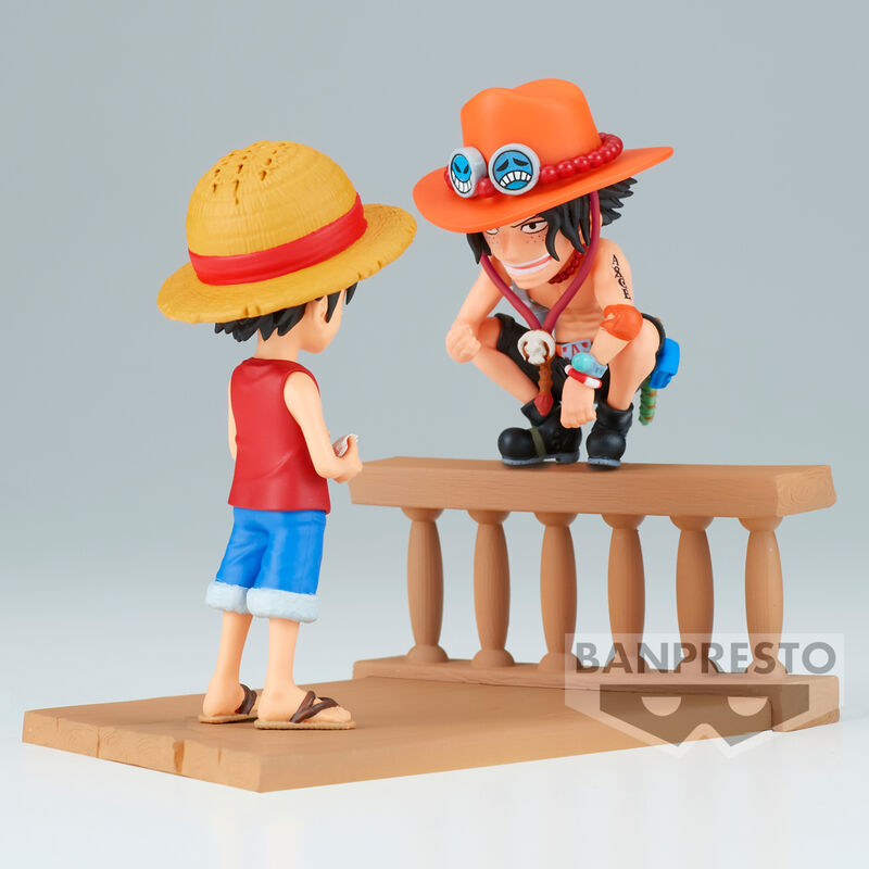 One Piece Monkey D Luffy & Portgas D Ace World Collectable Log Stories Figura 8cm