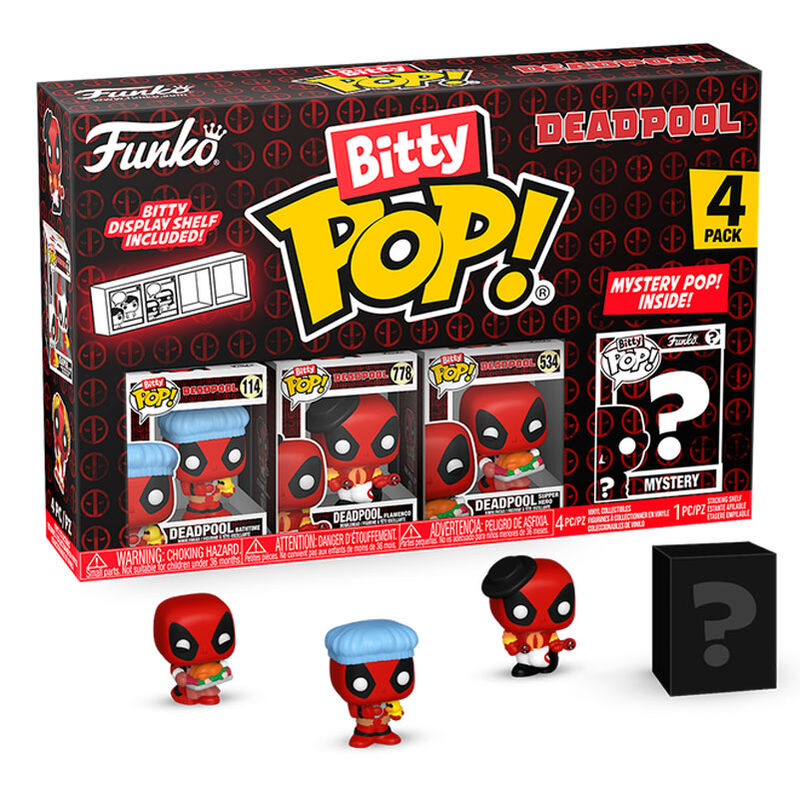 Blister 4 Figuras Bitty Funko POP! Marvel Deadpool Bathtime