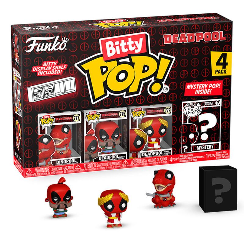 Blister 4 Figuras Bitty Funko POP! Marvel Deadpool Dinopool