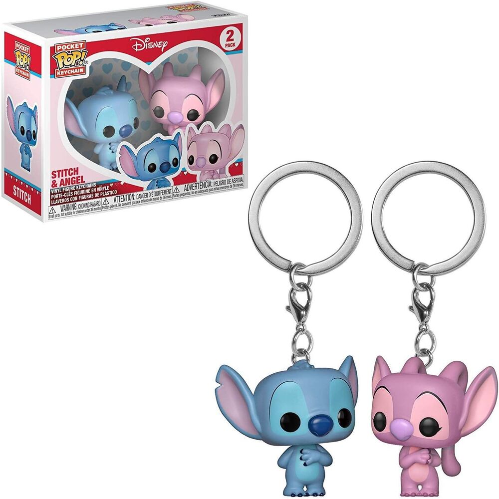 Pocket Funko POP! pack 2 Porta-Chaves Disney Stitch & Angel