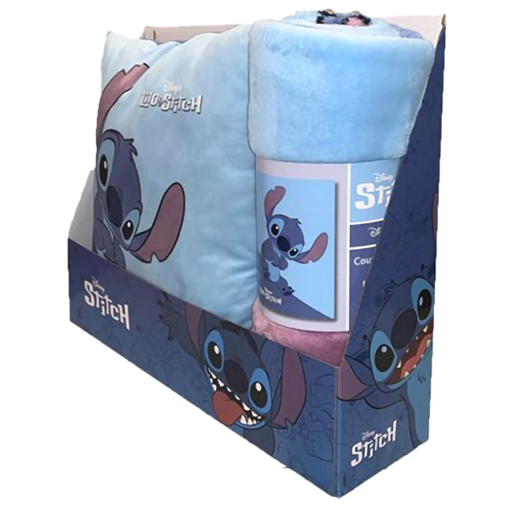 Disney Stitch Manta Polar + Almofada set