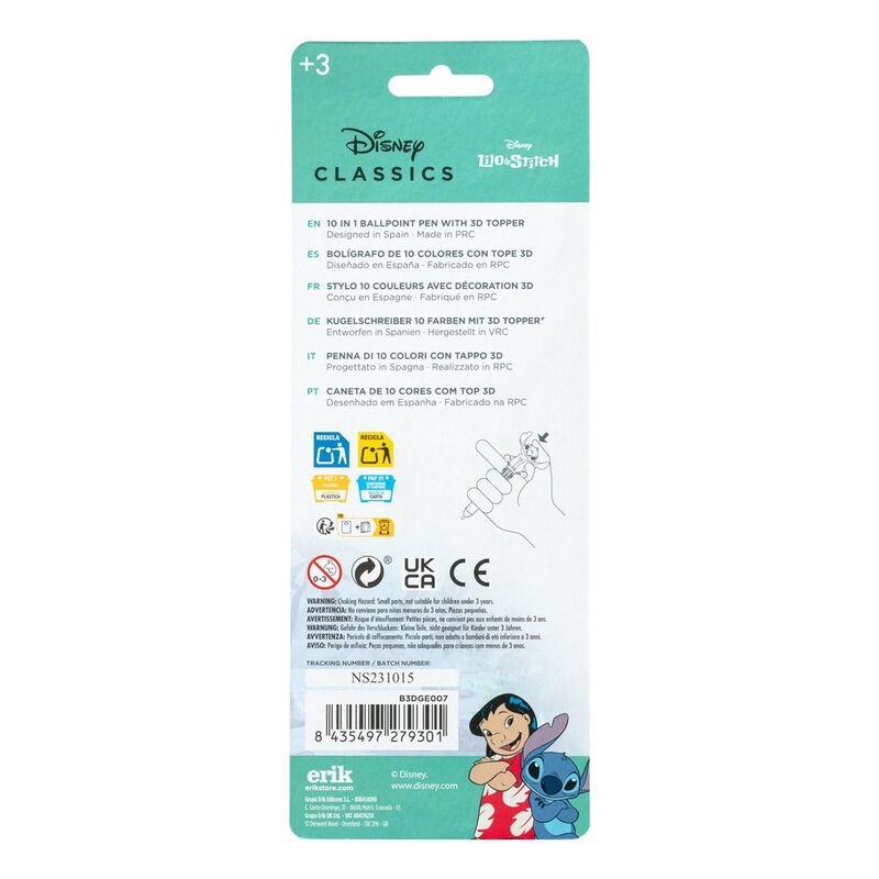 Disney Stitch 10 colours 3D Caneta