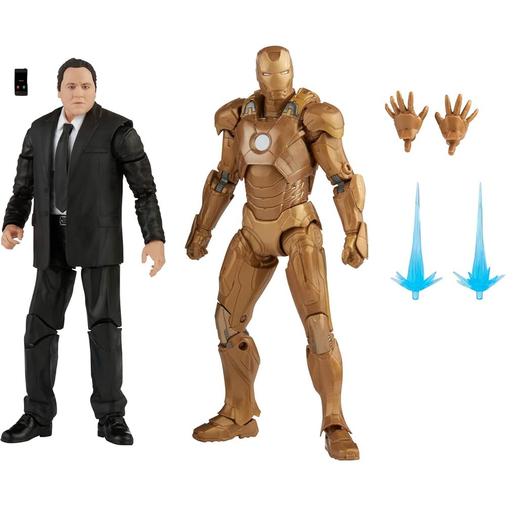 Marvel The Infinity Saga Iron Man 3 Happy Hogan and Iron Man Mark XXI set 2 Figuras 15cm