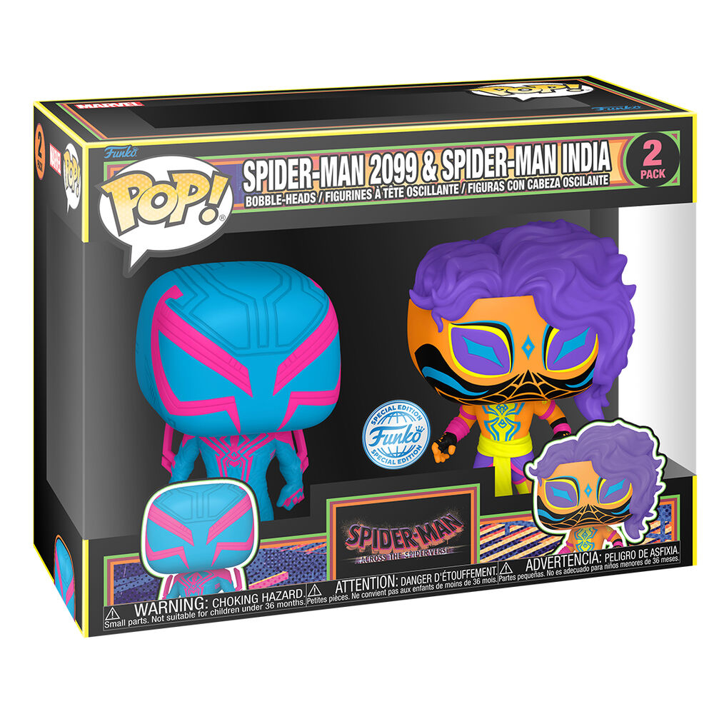 Funko POP! pack 2 Figuras Spider-Man - Spider-Man 2099 & Spider-Man India Exclusive