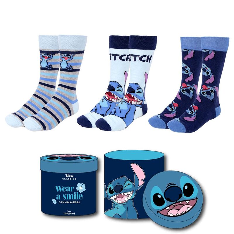 Disney Stitch Conjunto de 3 Pares de Meias