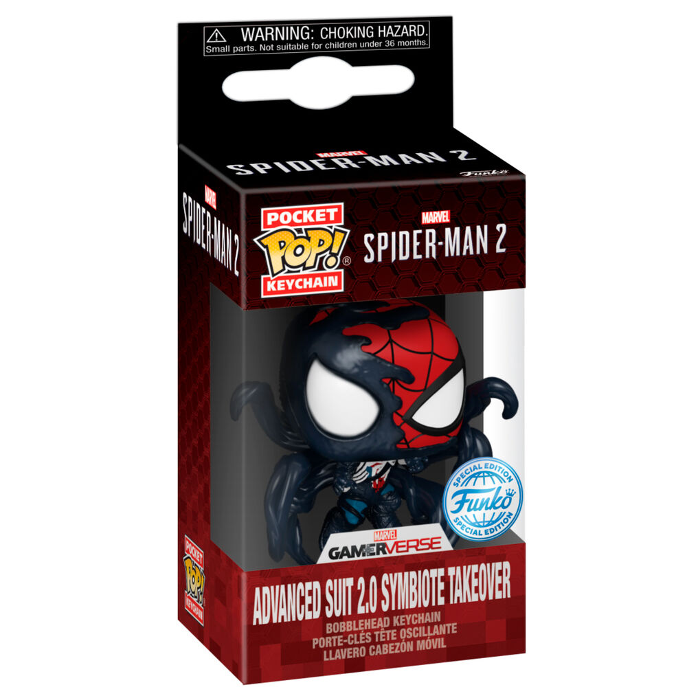 Porta-Chaves Funko POP!Marvel Spider-Man 2 Advanced Suit 2.0 Symbiote Takeover