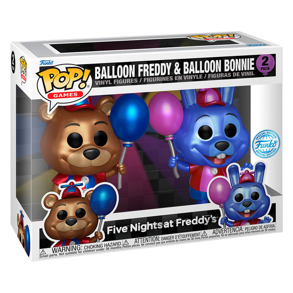 Funko POP! pack 2 Figuras Five Nights at Freddys Ballon Freddy & Balloon Bonnie Exclusive