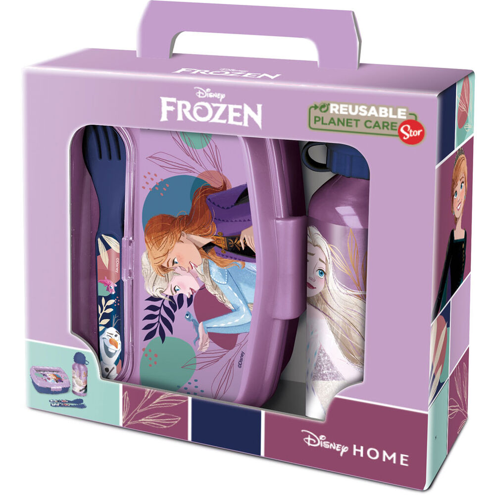 Disney Frozen Set Sandwich Conjunto de Lancheira + Garrafa de Alumínio 400ml