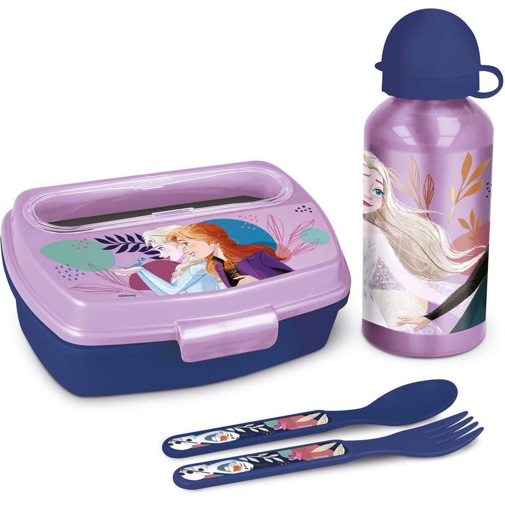 Disney Frozen Set Sandwich Conjunto de Lancheira + Garrafa de Alumínio 400ml