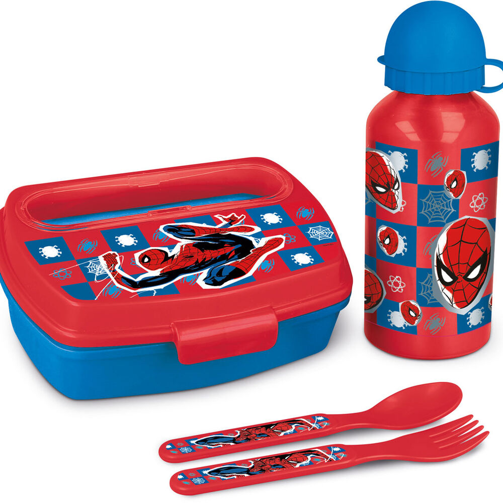 Marvel Spiderman Set Sandwich Conjunto de Lancheira + Garrafa de Alumínio 400ml
