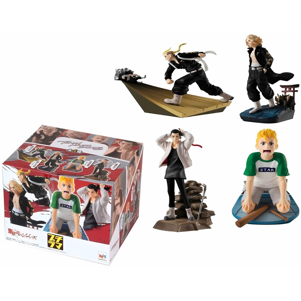 Toman Heroic Scenes Tokyo Revengers Series Petitrama pack 4 Figuras 8cm