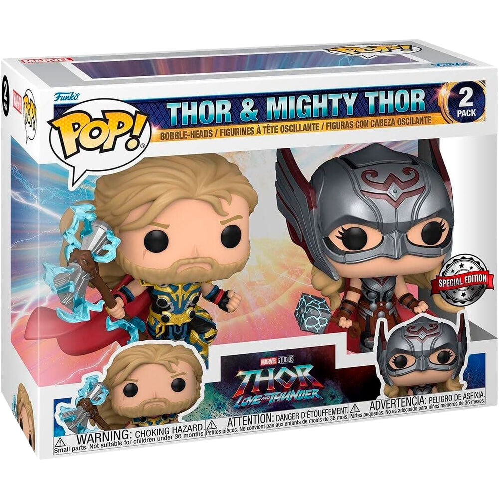Funko POP! Pack 2 Figuras Marvel Thor Love and Thunder - Thor & Mighty Thor *Exclusive*
