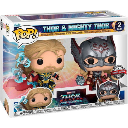 Funko POP! Pack 2 Figuras Marvel Thor Love and Thunder - Thor & Mighty Thor *Exclusive*