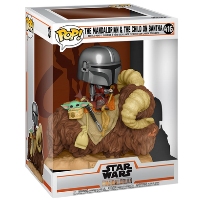 Funko POP! Star Wars - The Mandalorian on Bantha with Child in Bag