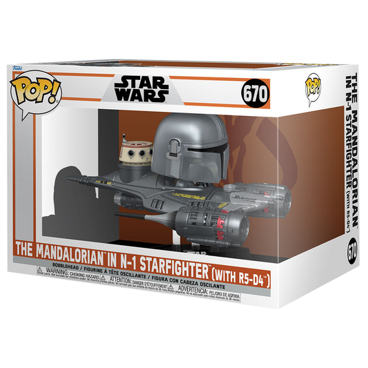 Funko POP! Rider Deluxe Star Wars Mandalorian 9 - The Mandalorian in N-1 Starfighter