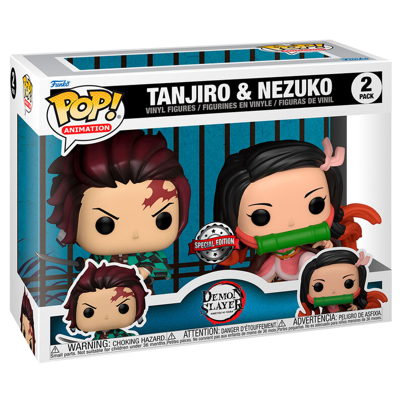 Funko POP! Pack 2 Figuras Demon Slayer Kimetsu no Yaiba - Tanjiro & Nezuko *Exclusive*