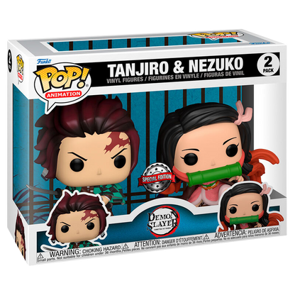 Funko POP! Pack 2 Figuras Demon Slayer Kimetsu no Yaiba - Tanjiro & Nezuko *Exclusive*