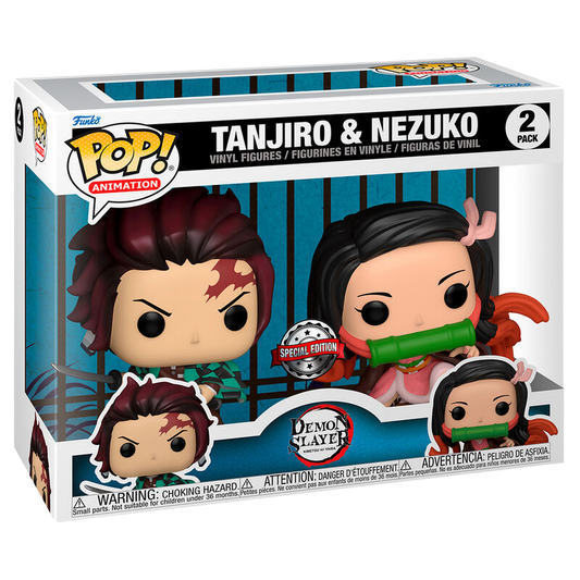 Funko POP! Pack 2 Figuras Demon Slayer Kimetsu no Yaiba - Tanjiro & Nezuko *Exclusive*