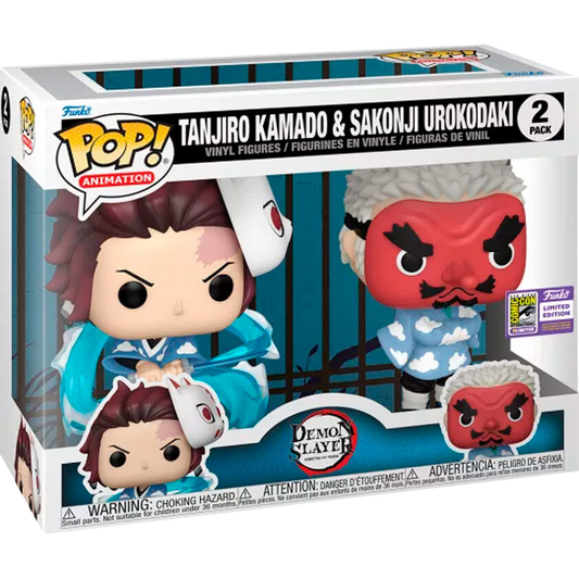 Funko POP! Pack 2 Figuras Demon Slayer Kimetsu no Yaiba - Tanjiro Kamado & Sakonji Urokodaki