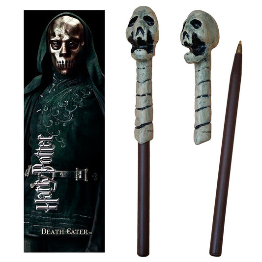 Harry Potter Death Eater Skull Caneta Varinha and Marcador de Livro