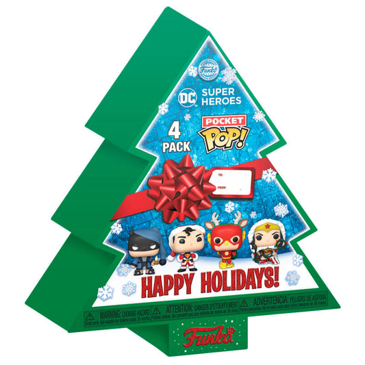 Pocket Funko POP! pack 4 Figuras DC Comics Happy Holidays