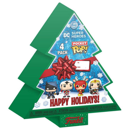 Pocket Funko POP! pack 4 Figuras DC Comics Tree Holiday Exclusive